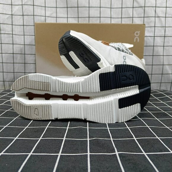 On Cloudnova White Pearl Running Shoes Womens Sneaker - Picture 2 of 5